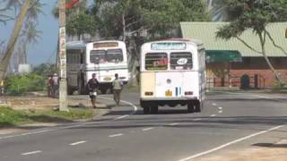 Sri Lankan bus on galle  Matara route near Koggala beach park [upl. by Brodie]