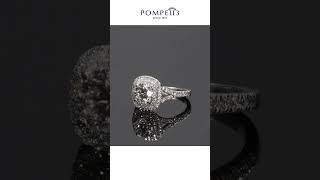 Pompeii3  Double Cushion Halo Diamond Engagement Ring White Gold [upl. by Sosthina705]