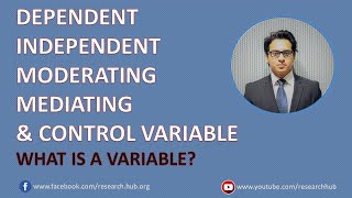 Types of Variables Dependent Independent Moderating Mediating amp Control Variable [upl. by Ailekat]