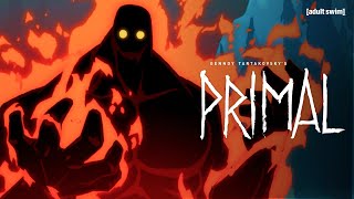 Genndy Tartakovskys Primal  S2E7 Sneak Peek On The Hunt For Spear Fang and Mira  adult swim [upl. by Acie]