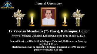 Funeral Ceremony Of Fr Valerian Mendonca 75 Years Kallianpur Udupi [upl. by Zadoc]