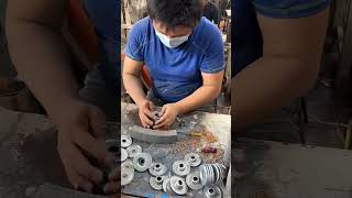 Metal Polishing Grinder Disk making process Goodtools and machinery make work easy [upl. by Nwahsed]