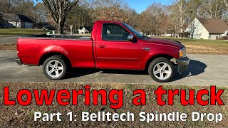 Lowering a truck using a Belltech spindle drop [upl. by Ttreve378]