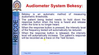 Bekesy Audiometer system amp Evoked response Audiometer [upl. by Ecyned]