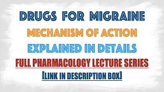 Drugs for Migraine Full classification with Mechanism in detailsPharmacology drugs series [upl. by Iah]