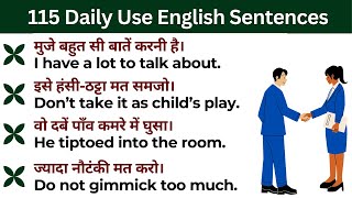 115 Daily Use English Sentences Hindi to English Sentences Spoken English [upl. by Anidnamra]