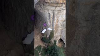 Todays jumping into a cave in Bulgaria 😲 flying paragliding ytstudio ytvirel youtube [upl. by Lemmuela]