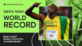 World Record  Mens 100m Final  World Athletics Championships Berlin 2009 [upl. by Notsnarc]