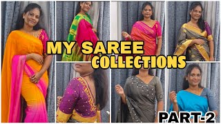 MY SAREE COLLECTIONS 😍  PART2  Day 16 of 30 days Challange  Bharya Vlogs [upl. by Servais652]