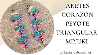 Aretes corazón miyuki peyote triangular [upl. by Aldrich]