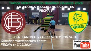 LANUS vs DEFENSA 7 9 2024 CADETES HANDBALL [upl. by Attebasile]