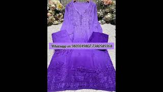 Reyon Plazo Set chikankari kurtis trending [upl. by Anaitit]