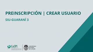 Preinscripción  Creación de usuario [upl. by Ahsok]