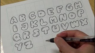 How to draw alphabet in bubble letters  Graffiti letters [upl. by Introc457]