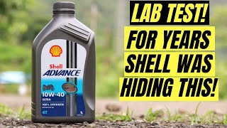 SHELL ADVANCE ULTRA 4T 10W40 LAB TEST REVIEW APACHE FZ HONDA BEST SYNTHETIC ENGINE OIL MOTUL 7100 [upl. by Itnava]