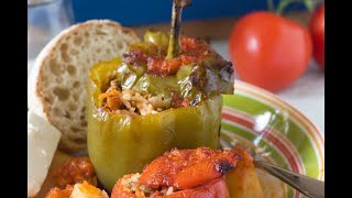 The tastiest gemista Greek stuffed peppers and tomatoes [upl. by Ennasus]