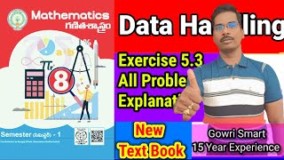 8th Class Maths202425 New Syllabus Chapter5 Data Handling Exercise 53must watch Video [upl. by Nnylsaj205]