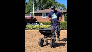 Spreading grass seed with a ‎spykerspreaders [upl. by Ahsina]