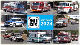 Fire Trucks Ambulances and Police Cars Responding Compilation  September 2024 [upl. by Allemahs]