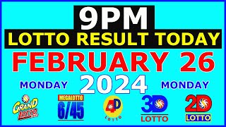 9pm Lotto Result Today February 26 2024 Monday [upl. by Agate]