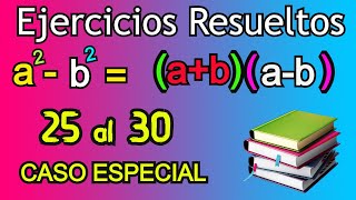 📚 Como factorizar Polinomios Diferencia de Cuadrados 25 al 30 Baldor [upl. by Goodkin]