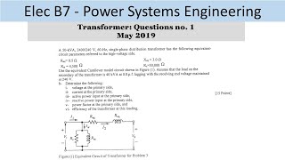 PEO solve examples ELEC B7 Transformer Question no 1 [upl. by Dacey275]