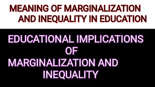 Educational implications of marginalization and inequality in Indian societyBED notes in Hindi [upl. by Laryssa]