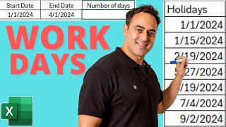 How to Calculate Work Days in Microsoft Excel [upl. by Nilhsa]