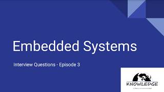 Embedded Systems Interview Questions  Part 3 [upl. by Ardnazil]