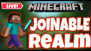 LIVE Minecraft bedrock Joinable Realm Playing with Viewers [upl. by Ardnahs]