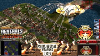 China Special Weapons 1 vs 5 HARD Generals  Command amp Conquer Generals ShockWave Gameplay [upl. by Prissie]