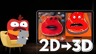 charlie the steak but 2D vs 3D WELL DONE animation vs ei ei ei meme [upl. by Matta277]