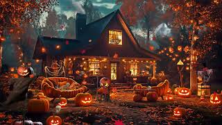 Ambience Halloween Spooky Sounds 🎃 Fire Sounds Crickets Autumn leaves Nature Sounds for Relax [upl. by Nivlag]