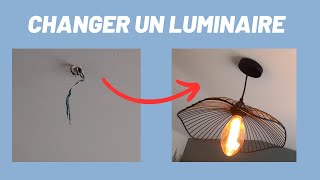 INSTALLER UNE SUSPENSION UN LUMINAIRE OU UN LUSTRE AU PLAFOND SANS DCL [upl. by Airetahs]