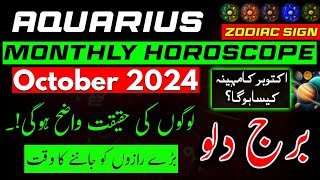 Aquarius October 2024Burj DiloMonthly HoroscopeOctober ka mahina Kaisa rahegaAstrologyHindi [upl. by Cirederf321]