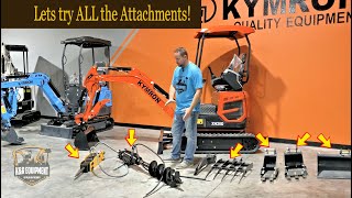 KYMRON small Excavator attachments ALL put to the test [upl. by Eenad]