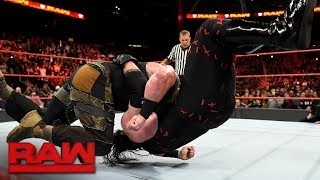 Braun Strowman drives Kane through the ring Raw Nov 13 2017 [upl. by Nella]