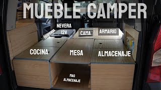 MUEBLE CAMPER  Como viajamos en nuestra mini furgo Camper  Berlingo Partner [upl. by Yensehc852]