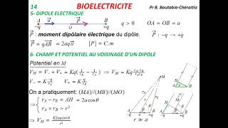 Cours Bioélectricité 2 Dipôle électrique 1ère année Médecine Pr Boutheïna BoutabiaChéraitia [upl. by Alyled]