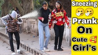 Sneezing Prank On Cute Girls  Best Funny Prank on Girls 2024  Pranks in India By TCI [upl. by Eliason]