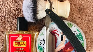 Straight razor shave with Boker Elite  Soap Kaizen AampE [upl. by Pablo]