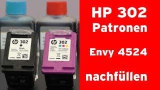 Wie füllt man eine HP 302 Tintenpatrone nach HP Envy 4524 [upl. by Yengac]