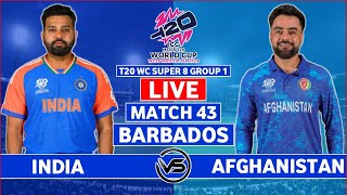 ICC T20 World Cup Live India v Afghanistan Live  IND v AFG Live Score amp Commentary  India Innings [upl. by Feeney237]