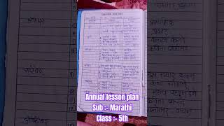 Annual lesson plan  Marathi subject Class 5th Short [upl. by Nic]