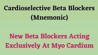 Cardioselective Beta Blockers Mnemonic [upl. by Jarv434]