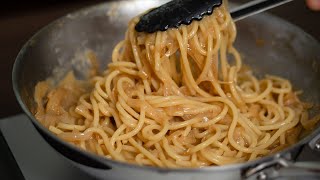 玉ねぎ１個【貧乏人のパスタ】これ考えたイタリア人は天才です。美味すぎて涙【 料理レシピ 】 [upl. by Larret296]