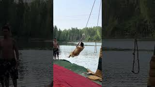 🍋3489🧚‍♀️This is a fun game 🧚🧚‍♀️🧚‍♂️Rope swing watersports challenge wateswing rshorts [upl. by Philine]