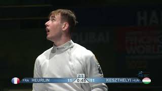 2022 224 T04 02 M E Junior Individual Dubai UAE WCH PODIUM KESZTHELYI HUN vs HEURLIN VAZQUEZ FRA [upl. by Julian7]