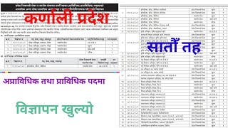 Karnali Pradesh Vacancy 2081  साताैँ तह प्राविधिक तथा अप्राविधिक पद  Vacancy Opened in Officer [upl. by Columbyne597]