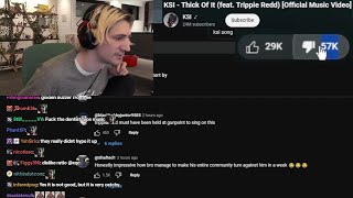 xQc Dislikes KSIs Recent Music Video [upl. by Acirre]